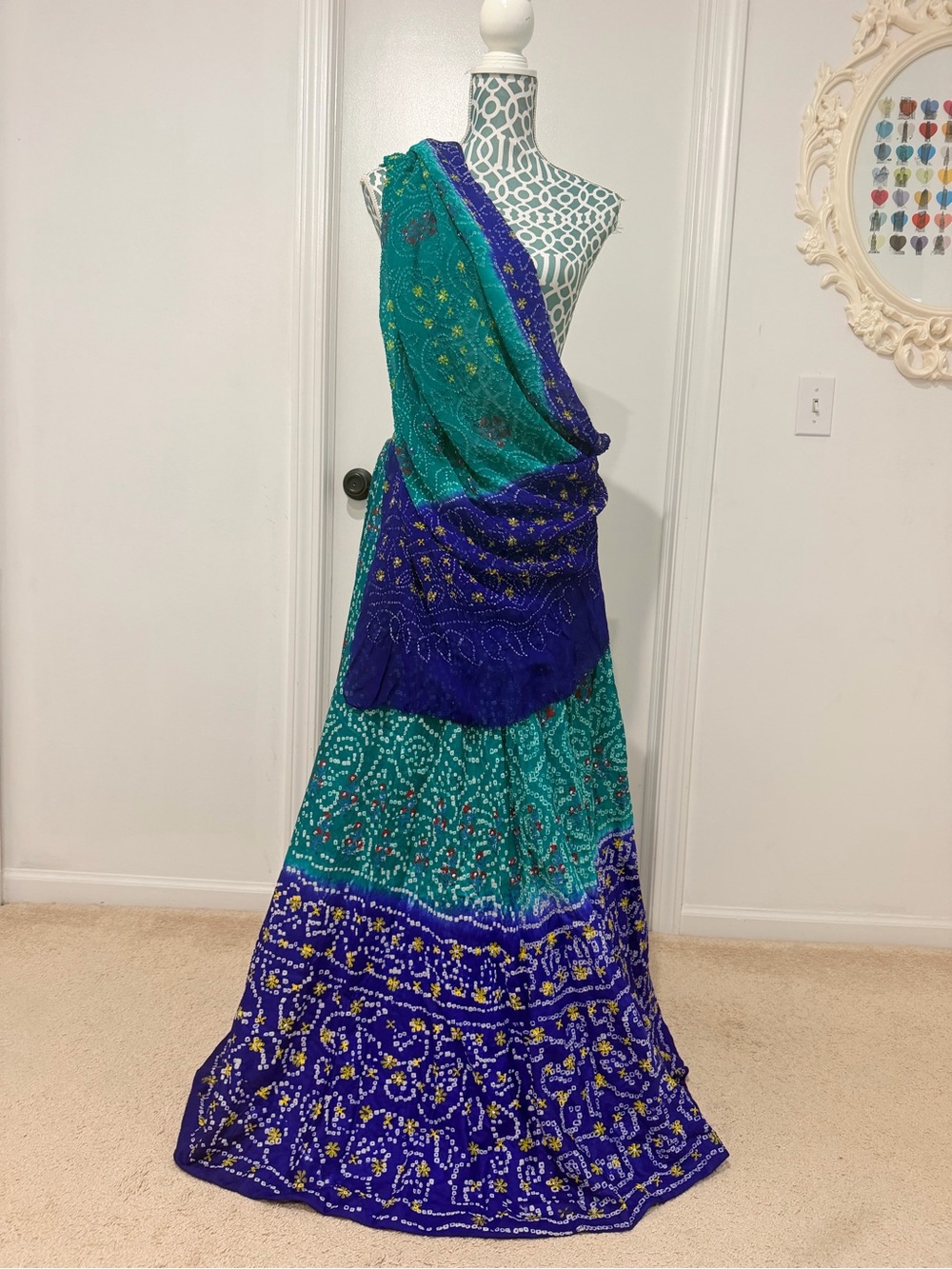 Garba season is here! Teal and Royal Blue Chaniya Choli